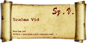 Szalma Vid névjegykártya